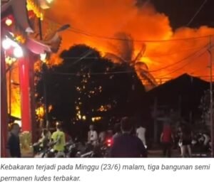 Malam Hari, Dua Rumah dan Satu Bengkel Ludes Terbakar di Karimun