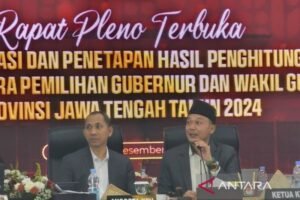 KPU Jateng Tetapkan Ahmad Luthfi-Taj Yasin sebagai Pemenang Pilgub 2024