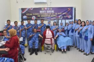 Lanud RHF Beserta Satradar 213 Tpi Gelar Donor Darah di UPD RSUD Raja Ahmad Tabib Sempena Hari Bakti TNI AU ke-78