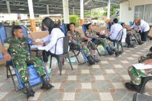 Bakti Teritorial Prima Sambut HUT TNI ke-80, Personel Lanud RHF Donorkan Darah untuk Masyarakat Kepri