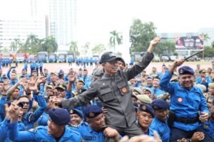 Amsakar dan Li Claudia Pimpin Apel Gabungan, Tegaskan Sinergi Satpol PP dan Direktorat Pengamanan BP Batam
