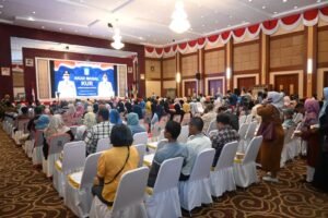 Danlanud RHF Hadiri Vicon Akad Massal KUR Pelaku UMKM oleh Presiden RI
