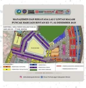 Ini Lokasi Padat dan Tempat Parkir saat Acara Hari Jadi Pemkab Bintan ke-77