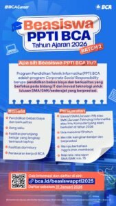 BCA Buka Batch 2 Pendaftaran Beasiswa PPTI