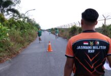 Casis Ta PK TNI AU/A-92 Panda Lanud RHF Laksanakan Tes Samapta