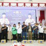 Amsakar-Li Claudia Hadiri Halalbihalal Polda Kepri, Ajak Driver Online dan Buruh Jaga Stabilitas Batam