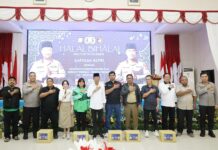 Amsakar-Li Claudia Hadiri Halalbihalal Polda Kepri, Ajak Driver Online dan Buruh Jaga Stabilitas Batam