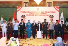 Danlanud RHF Hadiri Pelantikan Sekda Provinsi Kepulauan Riau