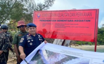 Reklamasi Ilegal PT Harap Panjang di Lingga Disegel KKP