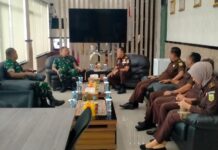Dandim 0315/Tanjungpinang Sambut Kunjungan Aspidmil Kejati Riau, Perkuat Sinergitas Penegakan Hukum Militer