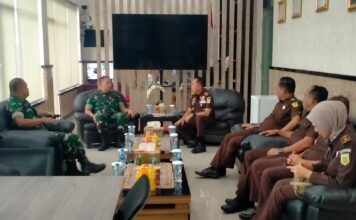 Dandim 0315/Tanjungpinang Sambut Kunjungan Aspidmil Kejati Riau, Perkuat Sinergitas Penegakan Hukum Militer