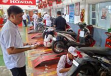 74 Siswa TSM SMKN 3 Batam Jalani UKK Berstandar Industri Honda