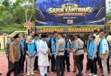 Polres Bintan Gelar Apel Sabuk Kamtibmas dan Salurkan Bansos