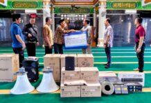 BRI Salurkan Bantuan Sound System untuk Masjid Jami’ Nurul Amanatul Haq di Batam