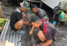 Gotong Royong Satgas TMMD ke-129 Bangun RTLH Bersama Masyarakat di Bintan
