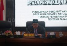 Wakil Bupati Natuna Hadiri Rapat Paripurna Penyampaian Pendapat Akhir Fraksi Terhadap Ranperda Pajak Dan Retribusi Daerah