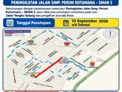 Mulai 10 September, Jalan Menuju Simpang Dotamana Hingga SMAN3 Ditutup Sementara