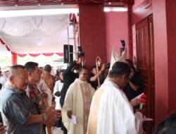 Wakapolda Kepri Bersama Kapolres Bintan Hadiri Peresmian Gereja Katolik Santo Yohanes Paulus II Galang Batang